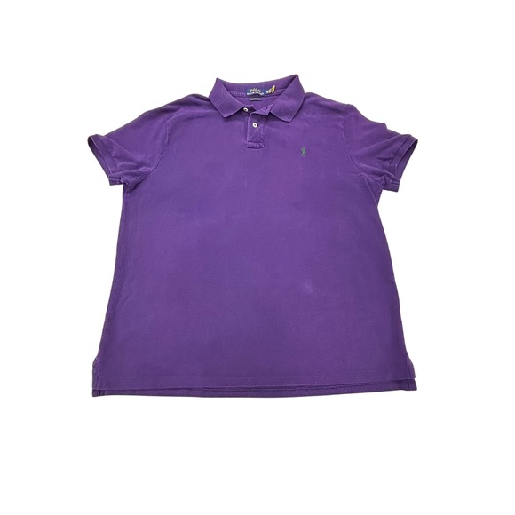 Polo Ralph Lauren Polo Shirt Mens XL Purple Slim Fit Short Sleeve Golf Preppy - Picture 2 of 8